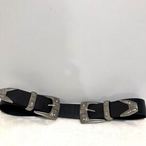 Urban outfitters double buckle Black leather belt anthropology S/M
